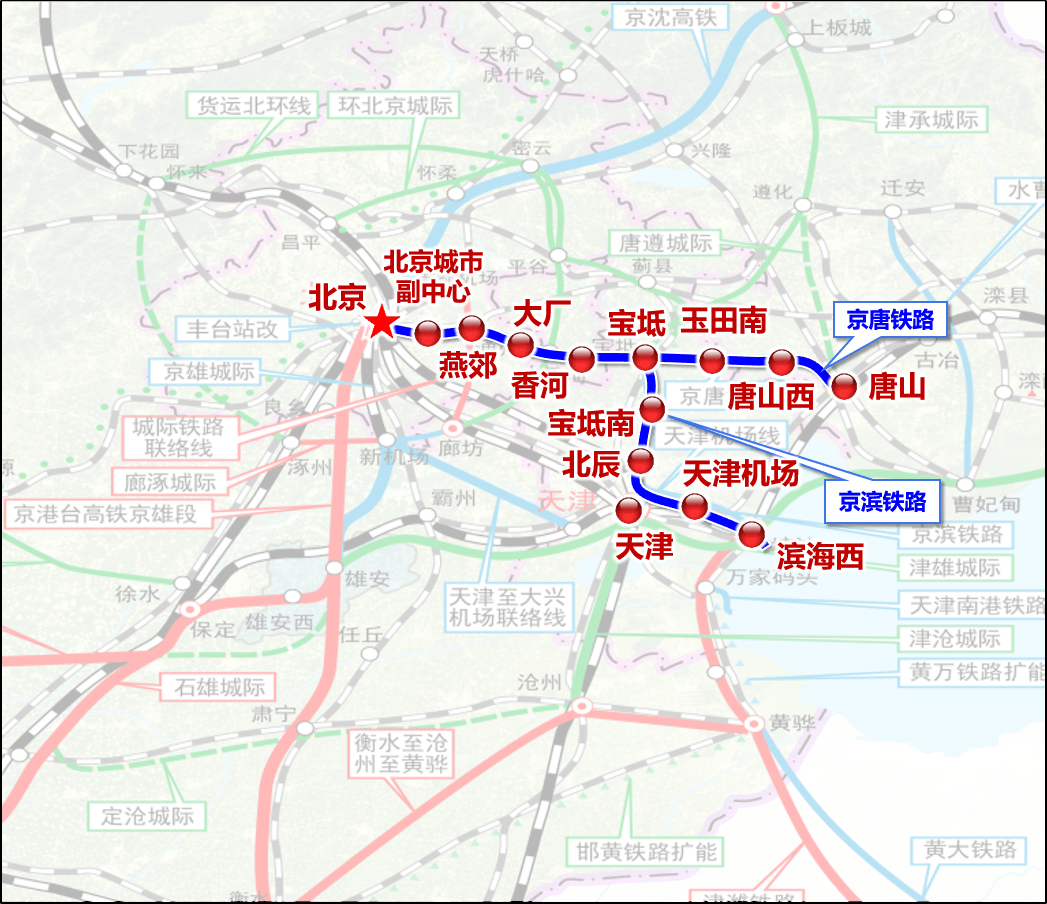 线路经武清 | 这条新建城际铁路天津段规划公示!_京滨_宝坻_滨海新区