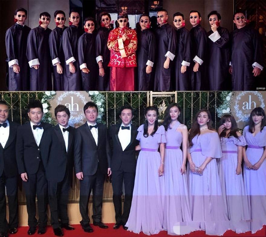 井柏然,任泉,张帅,甚至王思聪都第一次来到伴郎团支持场面.