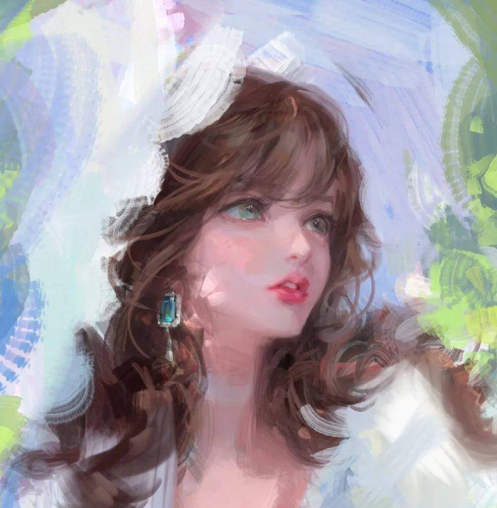 一双满载星河的眼睛:韩国画师bm的作品,看得我疯狂心动_人物_插画