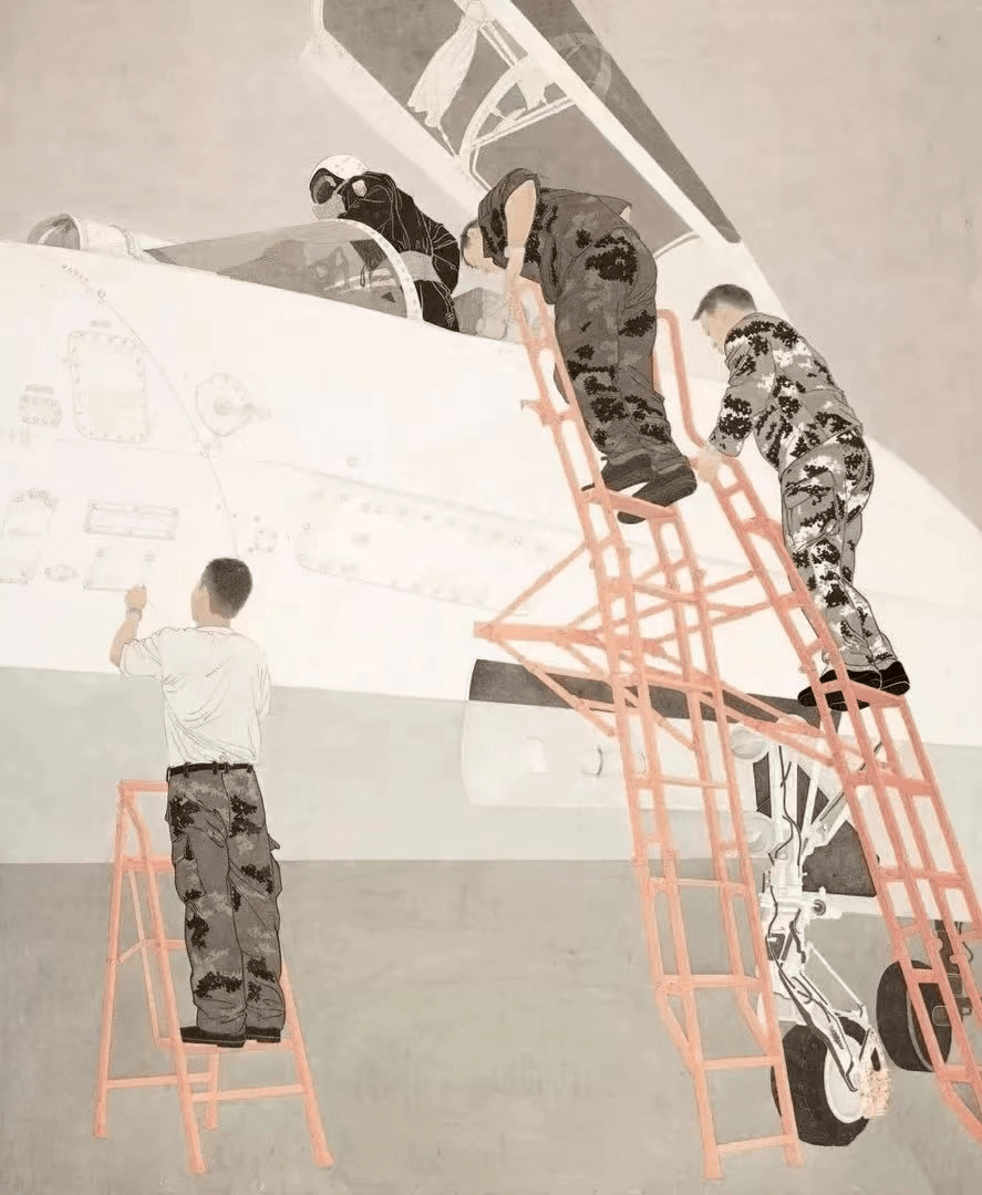 廉亚威《蓝天卫士》 中国画 240cm×200cm宋亚平