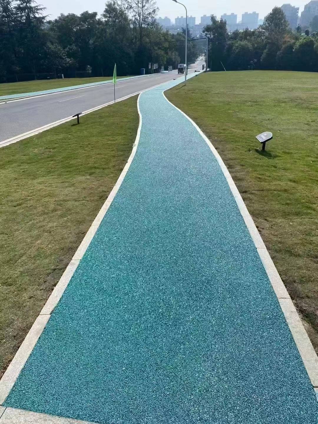 公园小区冷拌彩色透水沥青路面工艺和施工流程_石子_要求_时间