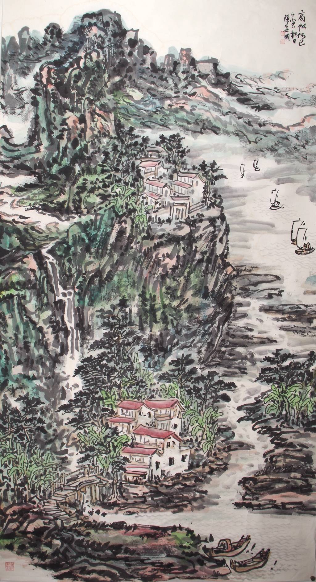 【每周画题】陈安茗山川画(035) 雨窗短文