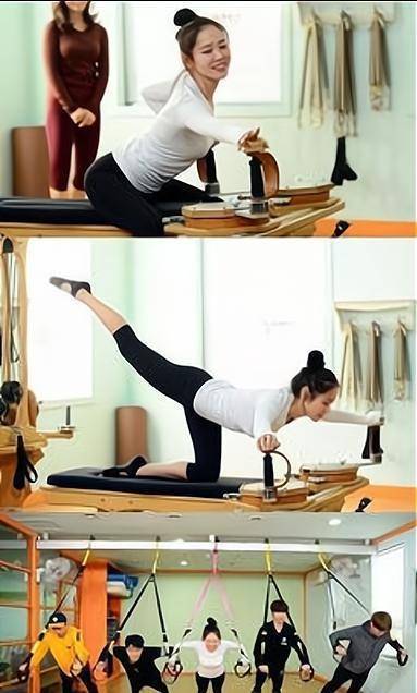 健身,而她常练习的就是普拉提运动,之前就在网络上放出孙艺珍练习