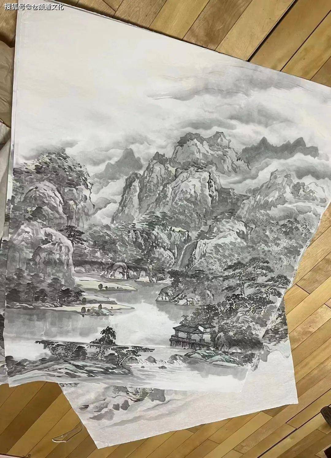 徐浩田未完成作品惟愿在桥的另一端徐老也能寻得心中山水行走在深山