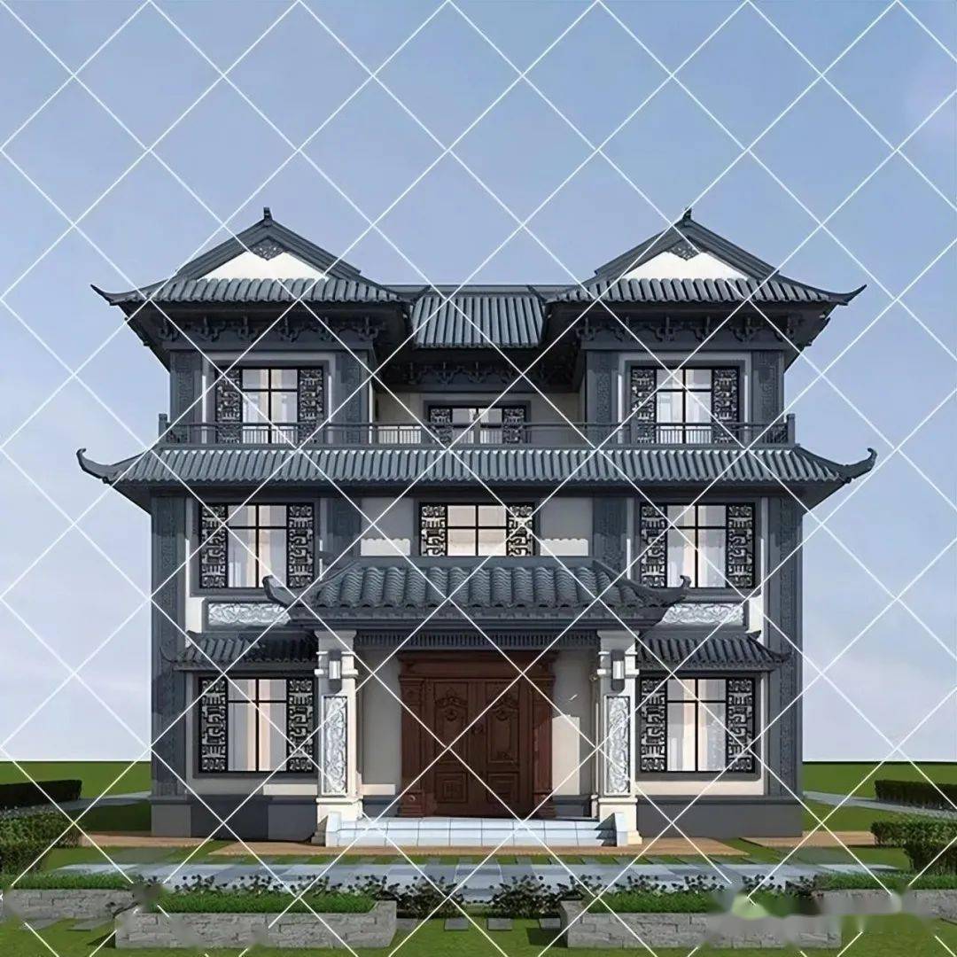 三层新中式农村自建房别墅 18款新中式田园别墅设计效果图_房子_信号