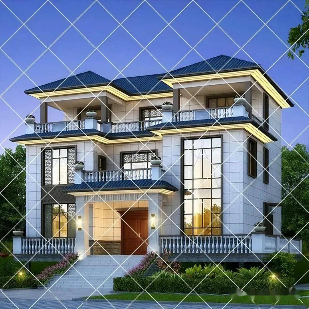 三层新中式农村自建房别墅 18款新中式田园别墅设计效果图_房子_信号