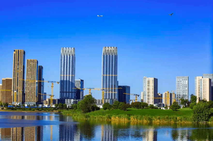 单体高度近200米双子塔落成,副中心千年运河畔再添新地标_南塔_地铁