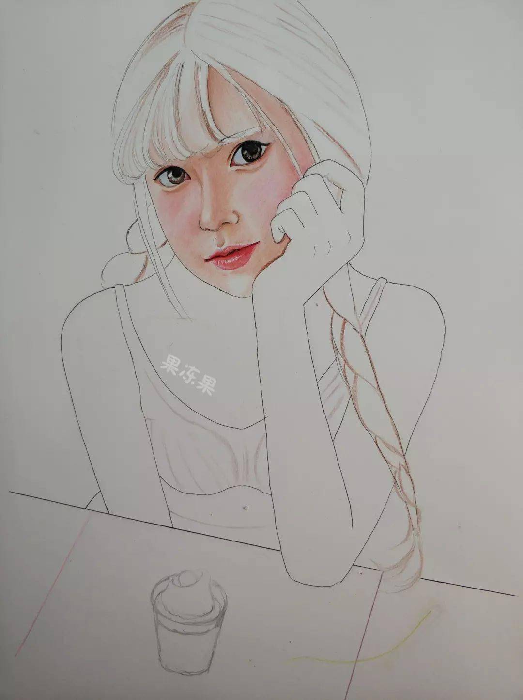 耐看的彩铅人物插画,彩铅手绘人物清新少女_颜色_铅笔_固体