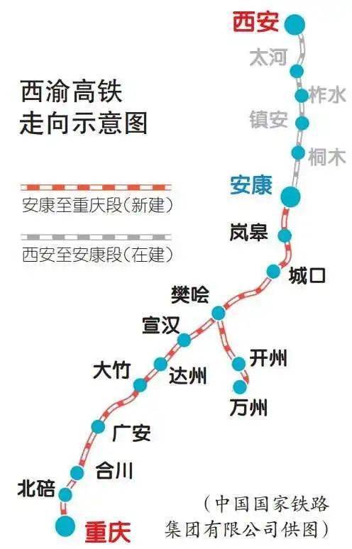 重庆到西安高铁线路图图片