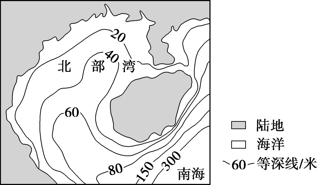 (2022·广州期中)北部湾位于南海西北部,是被中越两国陆地和中国海南