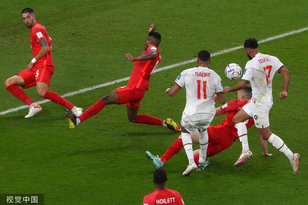 世界杯-齐耶赫恩内斯里建功 摩洛哥半场2-1加拿大