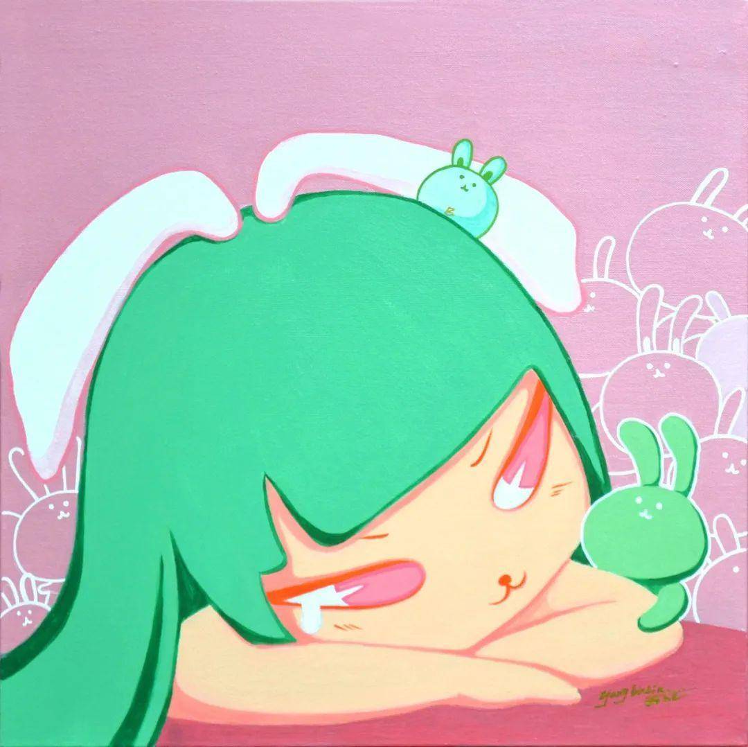 像植物一样沉默不语像茉莉一样芬芳四溢布面丙烯 oil painting 60x60