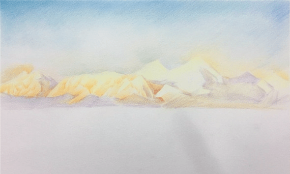 彩铅风景教程-云海,彩铅唯美风景画教程超简单