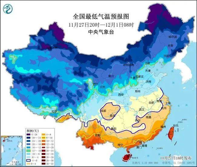 我國北方和中東部大部地區氣溫將先後下降10～16℃,部分地區降溫幅