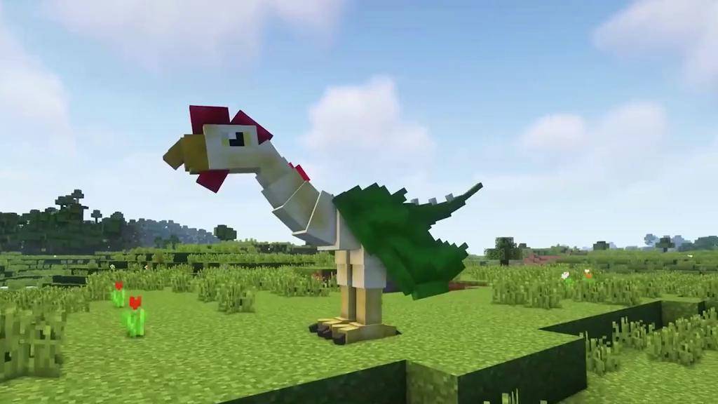 我的世界:mc生物改造,小鸡比末影龙还要大!