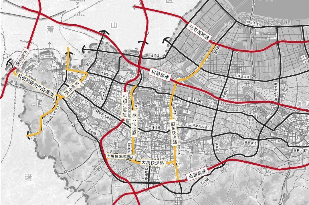 绍兴快速路与高速共同交织出"黄金十字轴"_城市_越城_天圣