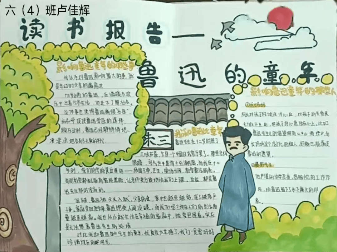 鲁迅手抄报带字初一图片