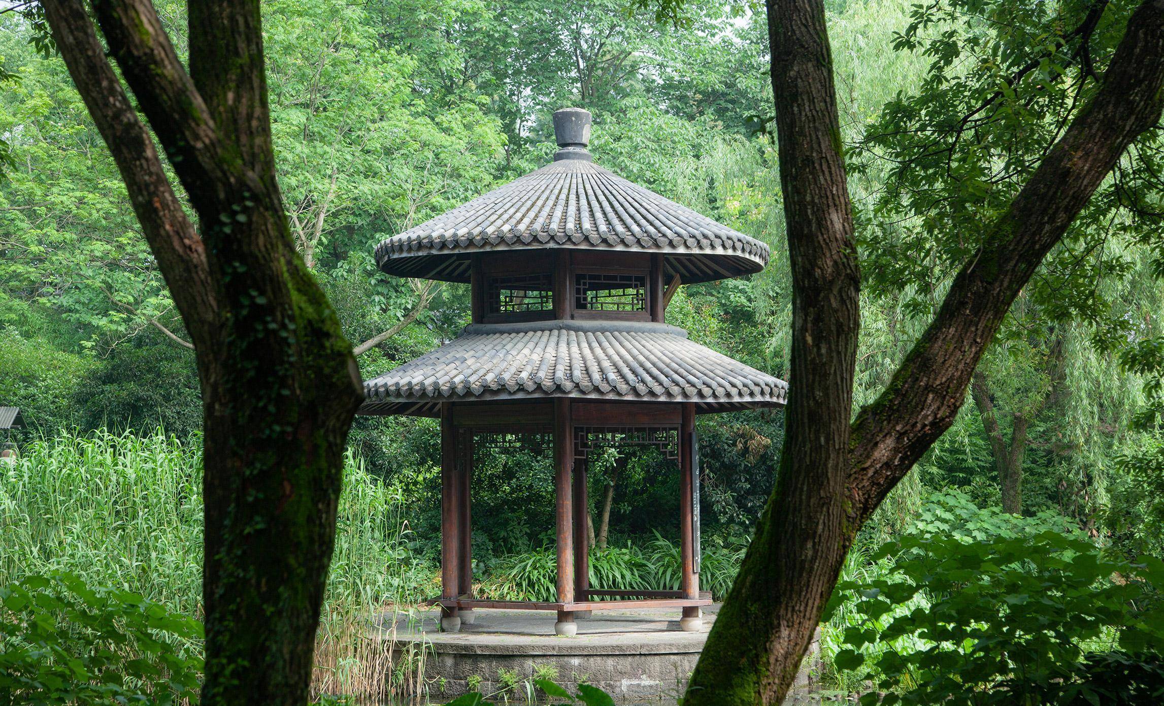 还有比茅家埠景区更美的秋景吗|杭州徒步路线_徐霞客_整体_亭子