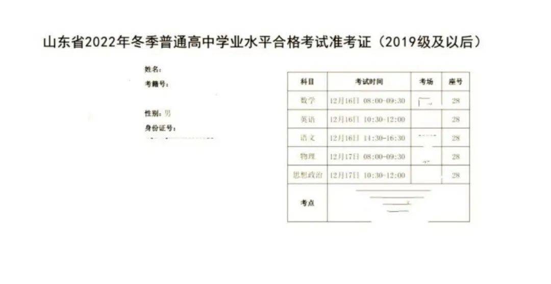 普通高中学业水平合格考试考生的一封信,考生须凭准考证(需打印)