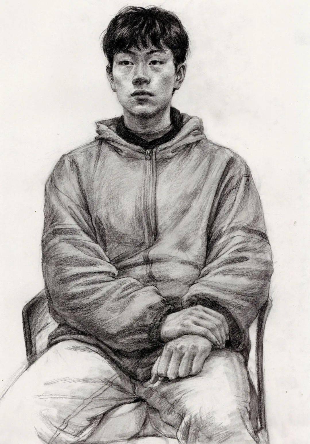 2021届国美校考高分卷,素描半身像写生堪称一绝!_声明_网络_素材