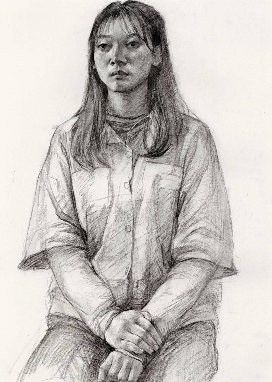 2021届国美校考高分卷,素描半身像写生堪称一绝!_声明_网络_素材