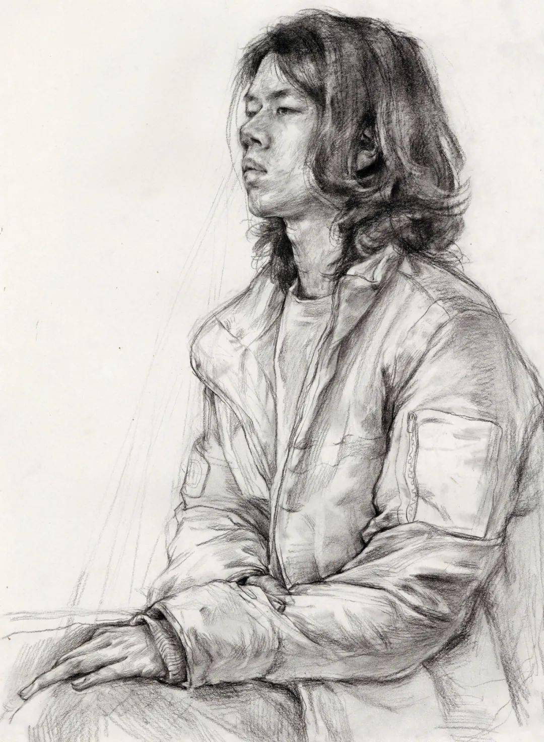 2021届国美校考高分卷,素描半身像写生堪称一绝!_声明_网络_素材