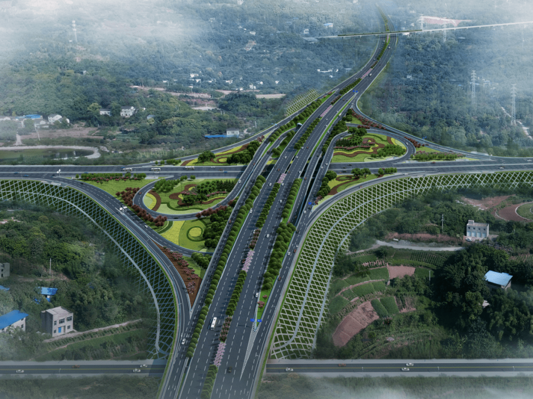 主要通道是连通成渝高速扩能项目渝黔复线高速公路连接道工程花地沟立