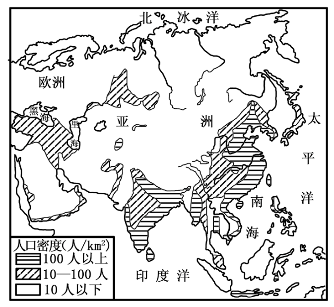 亚洲地形图手绘带字图片