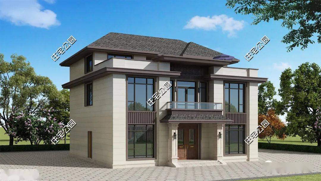 12×12米二层半新中式雅宅,阁楼层巧妙解决限高问题(2167)_高度_区域