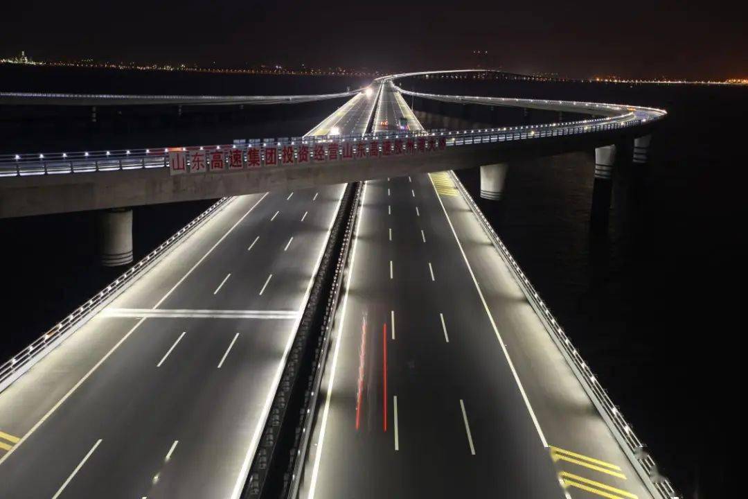 胶州湾大桥夜景图片图片