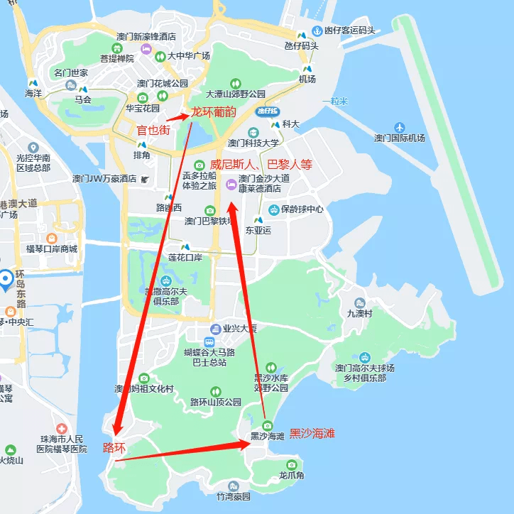 澳门酒店地图分布图片