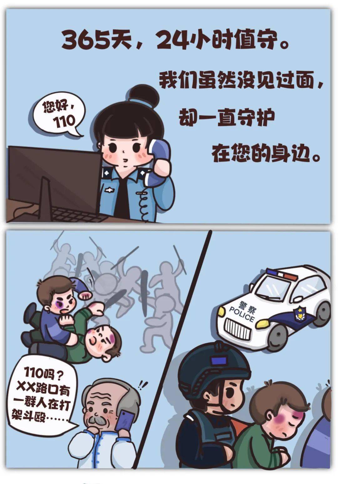 戳漫画!小警教你正确拨打110