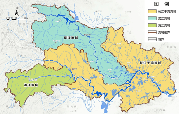 3个一级流域长江干流,汉江,清江将全省划分为综合考虑流域水系特点