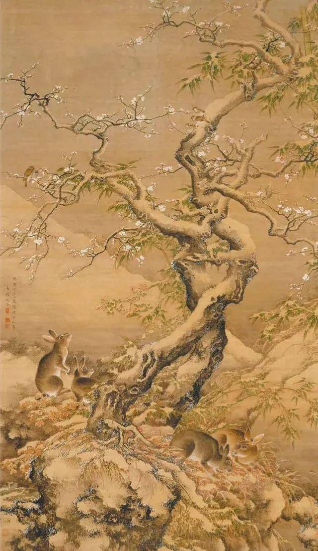 春节兔年将至,历代名画中的玉兔欣赏!_故宫博物院_绢本_兔子