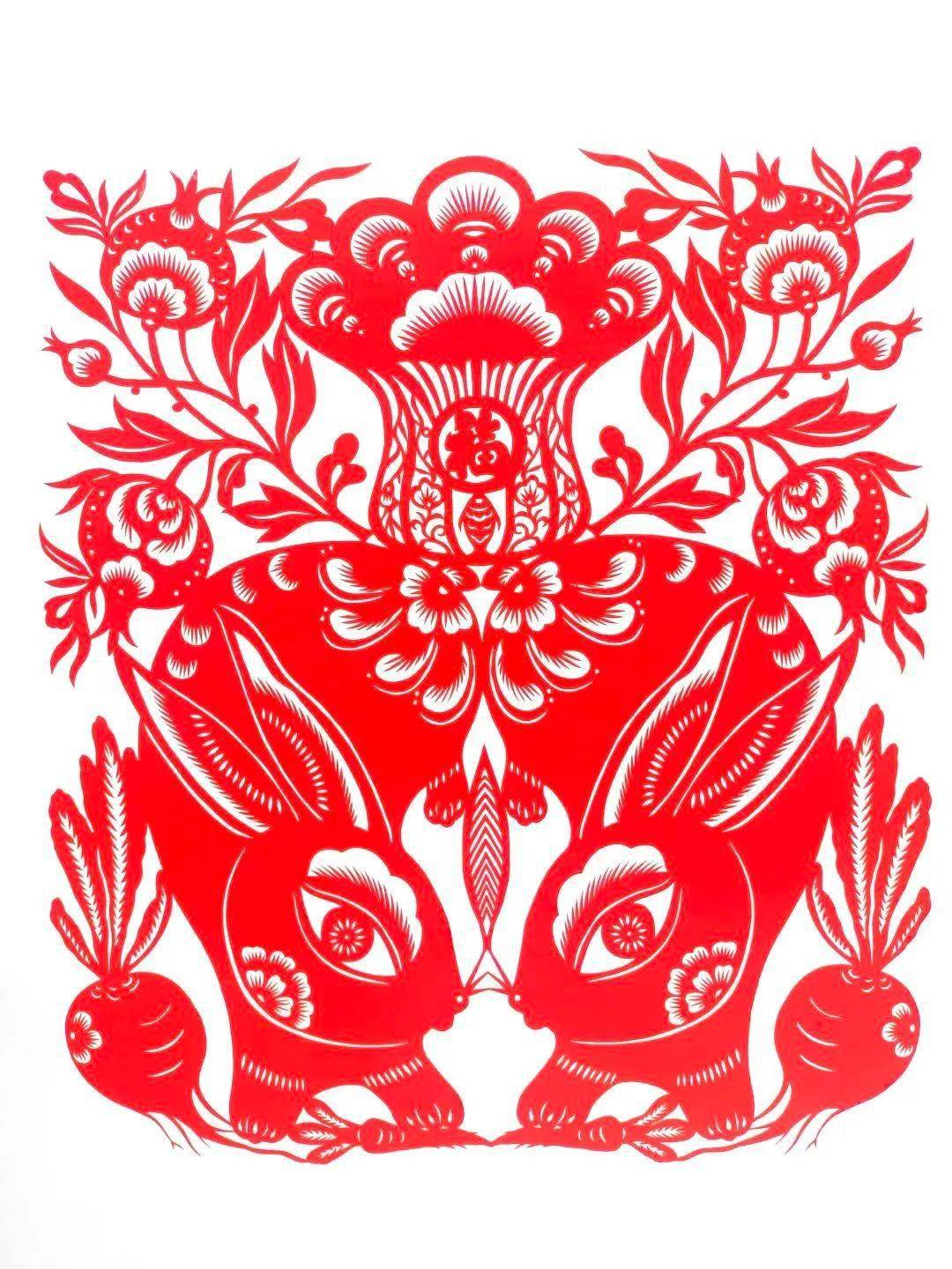 "生态黄河口 喜迎癸卯兔"2023玉兔贺岁剪纸作品赏析_山东省_福建省