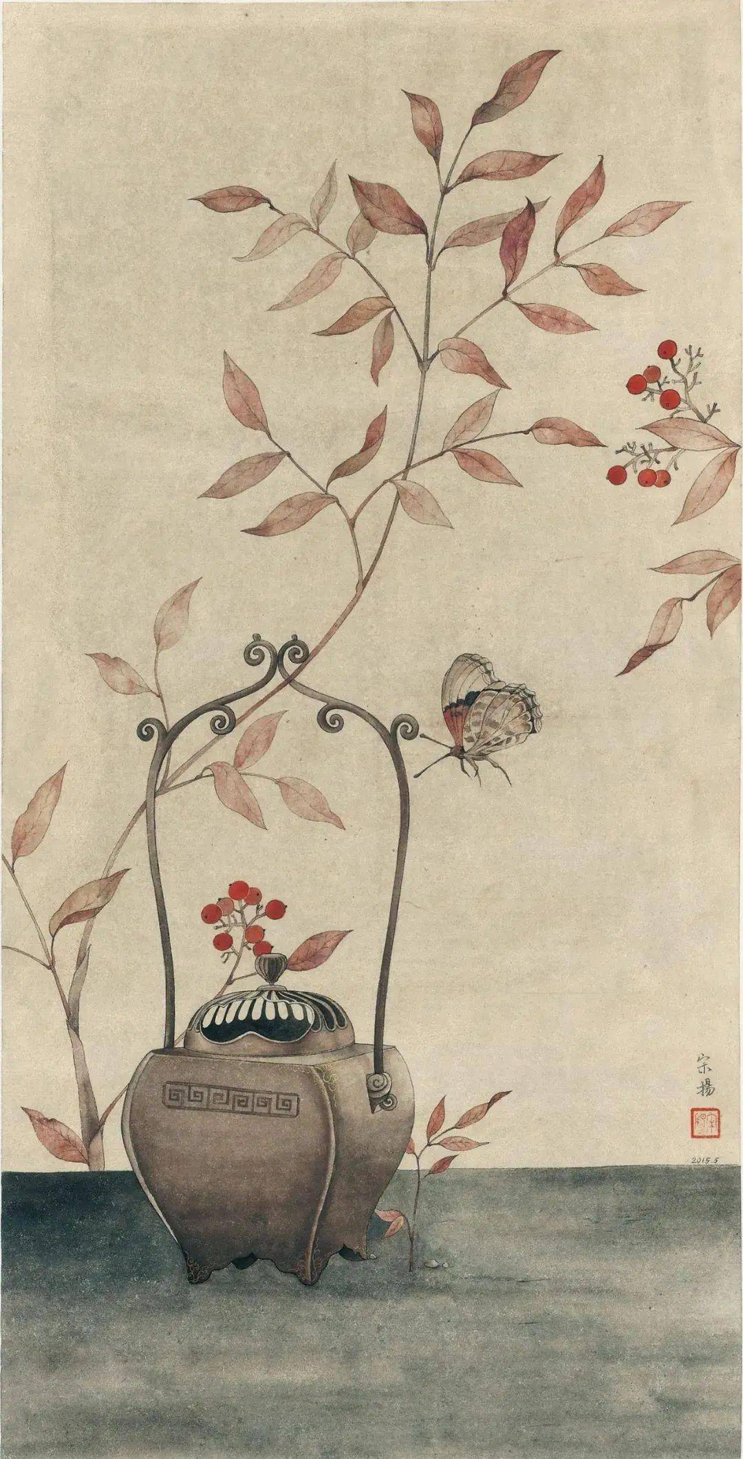 【国画天地】宋扬新工笔|传统中透着禅意和静雅气息_绘画_画面_情感