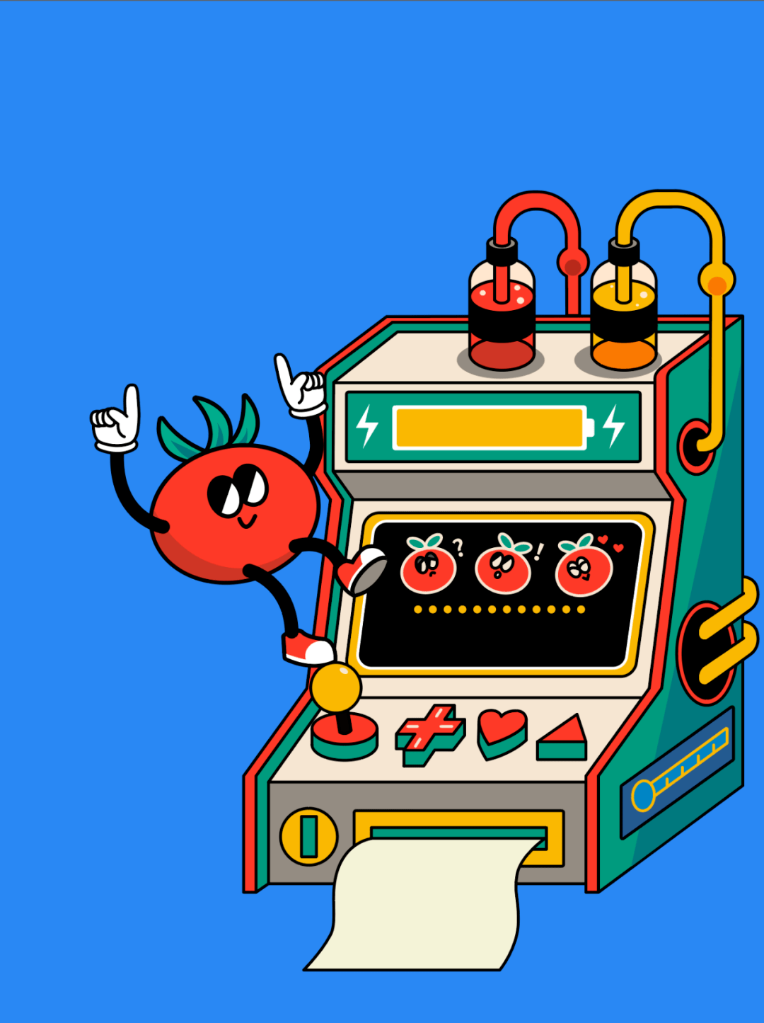 一个扁平插画海报设计教程_游戏机_装饰_参考