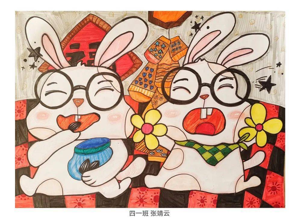 福兔迎新春(六)|玉兔迎春至,看这里的"瑞兔"无极限!_东胜区_指导_绘画