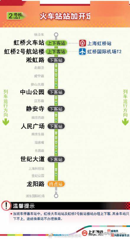 上海：地铁2号线、10号线虹桥火车站今晚耽误运营