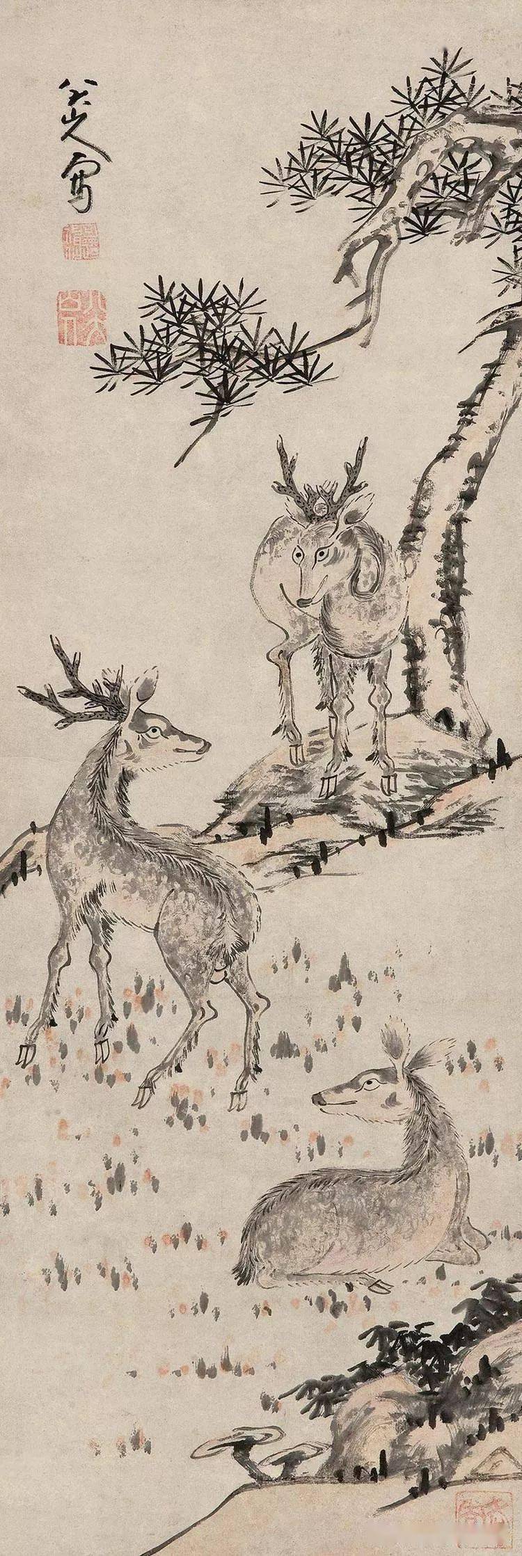 八大山人画中的鹰与鹿_搜狐网