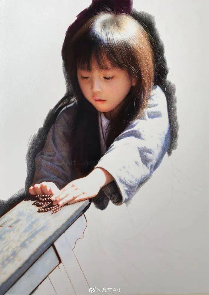 超写实彩铅人物小女孩,彩铅人物肖像画步骤技法_视频_教程_侵权