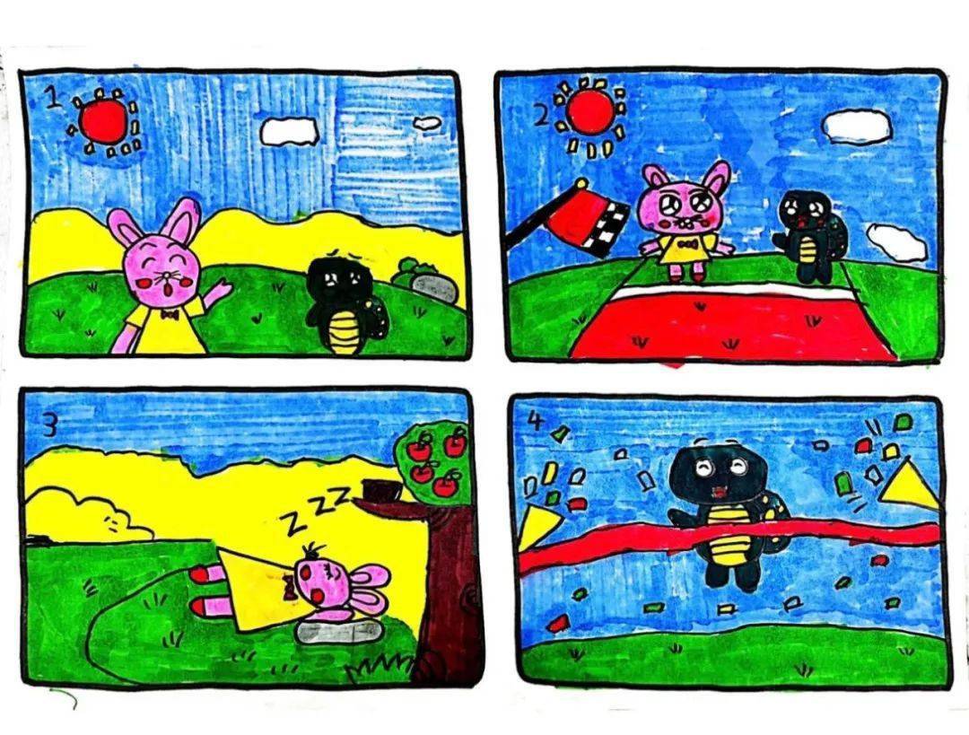 灵动的思维,自编自绘兔年故事,将一个个故事以连环画的形式表现出来