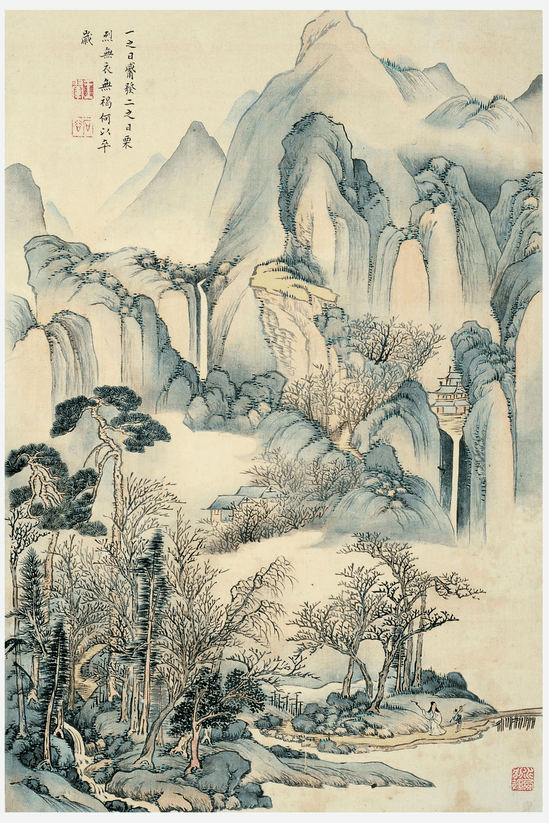 王翚这套青绿山水册，真美!_搜狐网