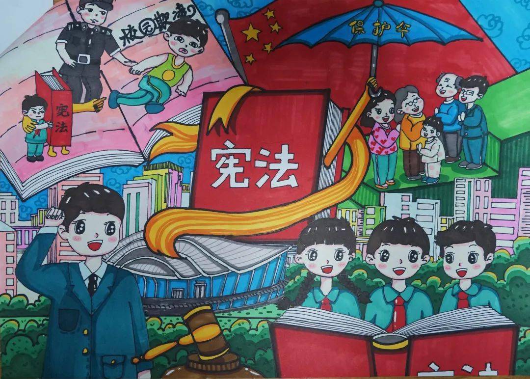 法治文化作品丨笔精墨妙 匠心独具!书画获奖作品展示_书法_宪法_绘画