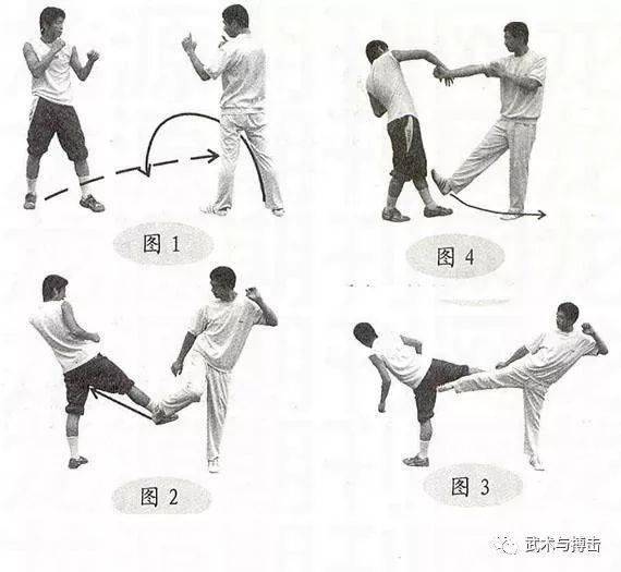 戳脚实战用法图文教学_右脚_左脚_左腿