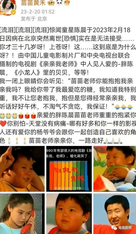 演员陈晨因病于18日去世 曾扮演《小龙人》贝贝_陈嘉_女儿_好人家
