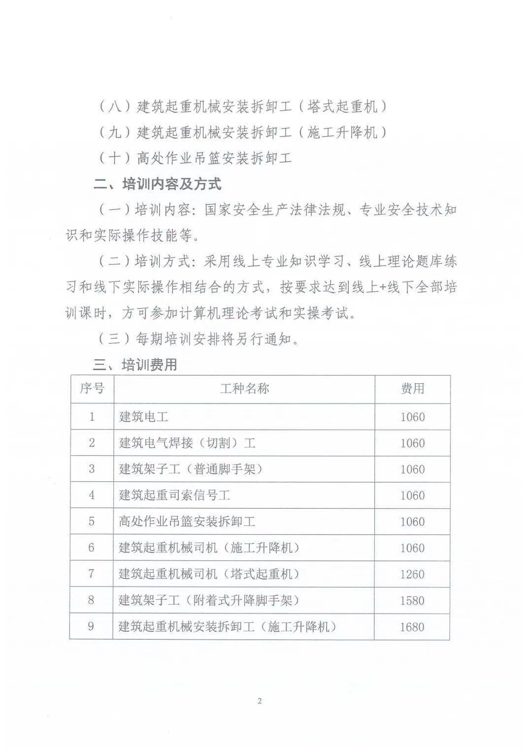 【协会通知】关于开展建筑施工特种功课操做资格证培训的通知