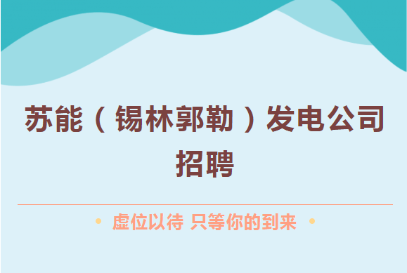 苏能锡林郭勒发电公司管理人员招聘