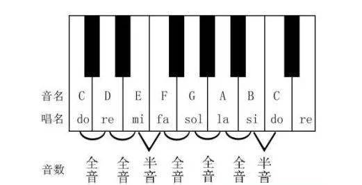 1234567全音半音示意图图片