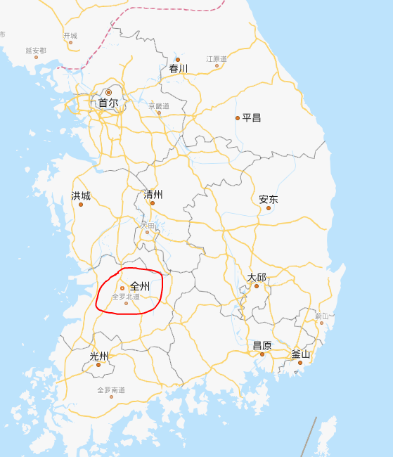 韩国全州地图图片